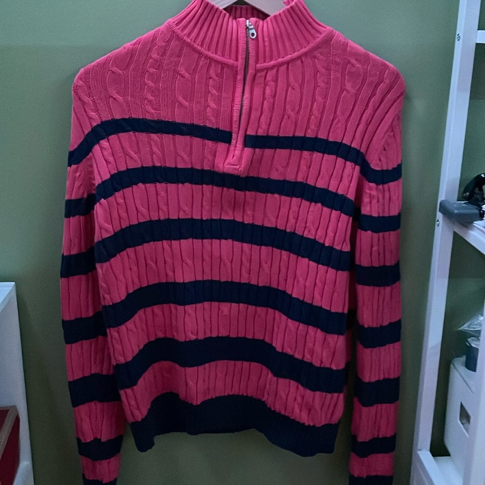 Croft & Barrow striped zip up sweater